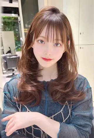 セミロング カラー モテカラー/髪質改善 まつパ/ゆなのヘアスタイル