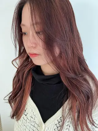 カラー ブリーチカラー🎀 韓国風/寺門美優のヘアスタイル