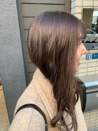 セミロング ✨縮毛矯正✖︎顔周り レイヤー✨ナカムラのヘアスタイル