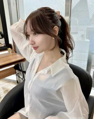 セミロング 韓国ヘア 🎀華澄のヘアスタイル