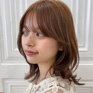 ミディアム 似合わせ/ベージュ /レイヤー/りほ🤍のヘアスタイル