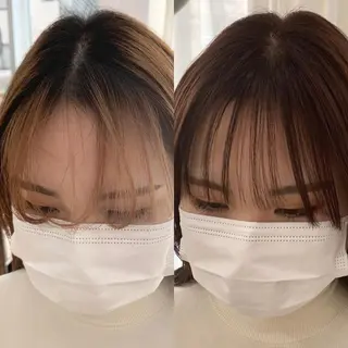 ミディアム カラー パーマ ヘアアレンジ メンズ キッズ ネイル マツエク・マツパ アイブロウ レイヤーカット 🌿透け感カラーのヘアスタイル