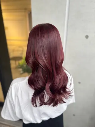 ロング カラー 🌷ピンク/韓国風 暖色カラー ゆい🌷のヘアスタイル