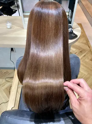 ロング カラー フェイスレイヤー/ 小顔/髪質改善　関のヘアスタイル