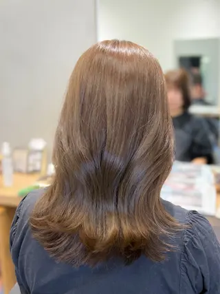 ミディアム カラー 巻ける髪質改善🫧ハ イライト/永田汰伊智のヘアスタイル