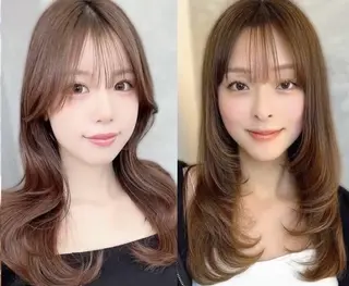 ロング 髪質改善|透明 感カラー🩵レイヤーのヘアスタイル