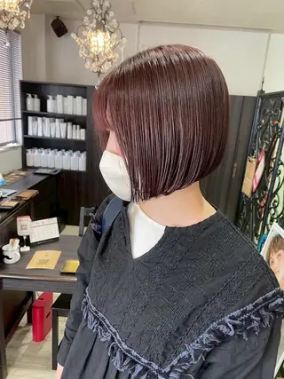 カラー ショート 韓国ボブ👩🇰🇷 小野絢未のヘアスタイル