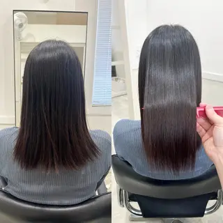 ミディアム レイヤーと縮毛矯正で 飯食ってる人のヘアスタイル