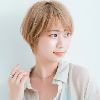ショート カラー ブリーチなしで透明感 カラー松内真太のヘアスタイル