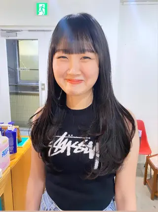 ロング カラー 竹内 柚子のヘアスタイル