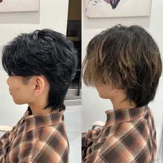 パーマ メンズ ダウンパーマ特化💎 ボブ・レイヤーりなのヘアスタイル