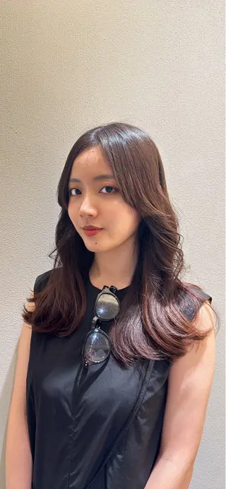 ロング 銀座／柔らかベージュ ／骨格診断／三井遥叶のヘアスタイル