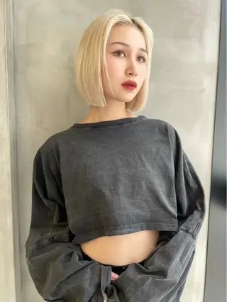 ミディアム カラー ブリーチなし 透明感カラー/艶髪のヘアスタイル