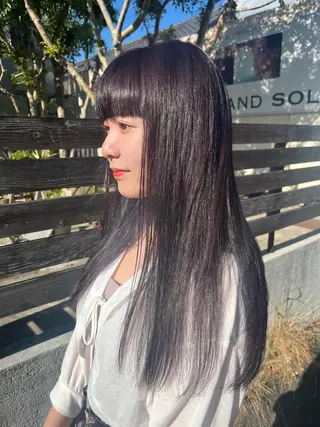 セミロング カラー パーマ ヘアアレンジ ちひろ /似合わせカラーのヘアスタイル