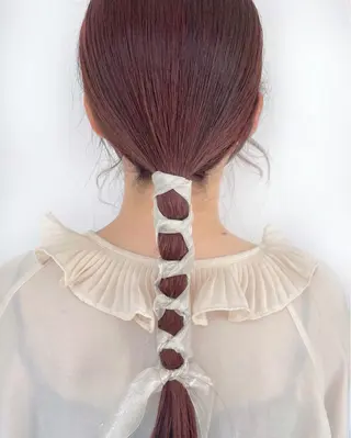 セミロング カラー ヘアアレンジ 南堀江 möwen ( メーヴェ )所属・mowen RUIのヘアスタイル