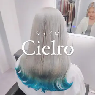 セミロング カラー ブリーチ&エクステ 🥀ケアカラー特化のヘアスタイル
