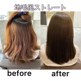 ミディアム haretoki 髪質改善サロンのヘアスタイル