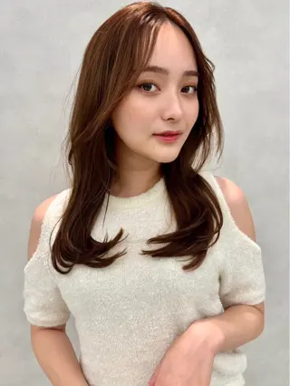 セミロング カラー ヘアアレンジ ✨レイヤー/ 透明感カラー✨冨永剛のヘアスタイル