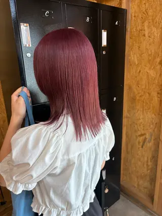 カラー まろみ暖色×ボブ ×chia🕯のヘアスタイル