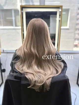 ロング カラー エクステ🩵ブリーチ 韓国ヘア🩵KAEのヘアスタイル