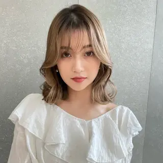 ミディアム ボブ/レイヤー/髪質 改善/縮毛矯正/銀座のヘアスタイル