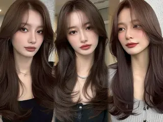 カラー ホナミ🤎ミルクティ ーベージュ/アレンジのヘアスタイル