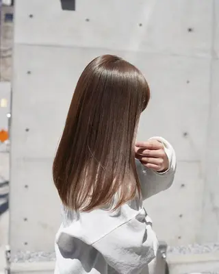 カラー 透けヘア/艶ベージュ ヘアセット/nagiのヘアスタイル