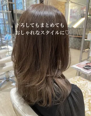 セミロング 骨格肌色 似合わせ/YUKAのヘアスタイル