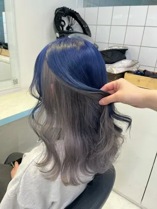 セミロング カラー ブリーチカラー 🩵MIZUKIのヘアスタイル