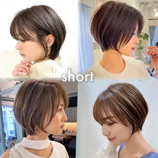 ショート りな💗垢抜け前髪/ レイヤー💗縮毛矯正のヘアスタイル