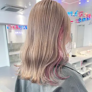 セミロング カラー 最強デザインカラー/ ブリーチ/アヤミ🌟のヘアスタイル