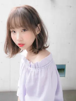 ミディアム カラー パーマ ヘアアレンジ 髪質改善🩵縮毛矯正 代々木/木下のヘアスタイル