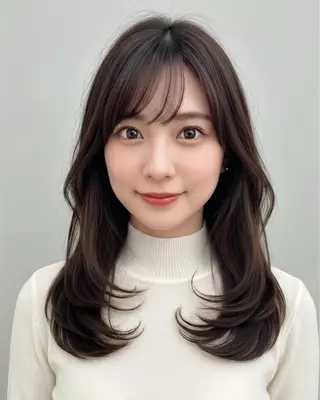 ミディアム カラー 顔周り/透明感カラー /似合わせ/難波雄雅のヘアスタイル