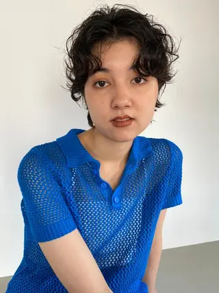 ショート パーマ カラー CEINE PATHのヘアスタイル