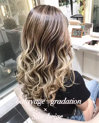 セミロング カラー 山崎俊輔/髪質改善 /バレイヤージュのヘアスタイル