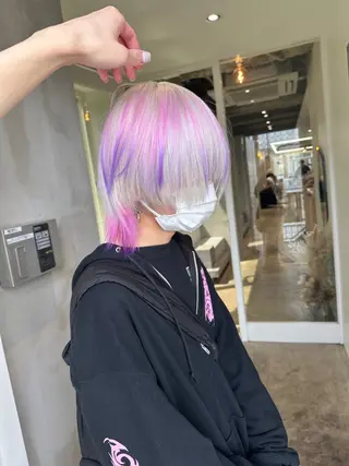 ミディアム カラー 【美髪ハイトーン】 髪質改善/大和🎀のヘアスタイル