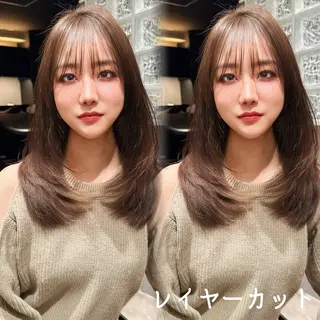 セミロング 韓国カット/透明感 カラー/NANAMIのヘアスタイル