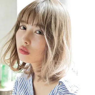 ミディアム カラー 髪質改善、縮毛矯正 店長浅野太郎のヘアスタイル