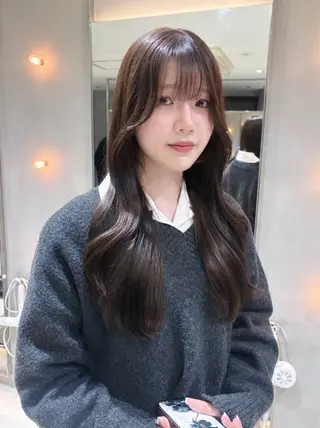 ロング カラー ワンホン/韓国ヘア 🤍amiのヘアスタイル