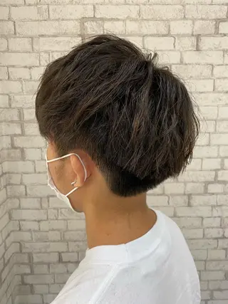 ショート カラー メンズ ブリーチなし艶カラー 東家のヘアスタイル