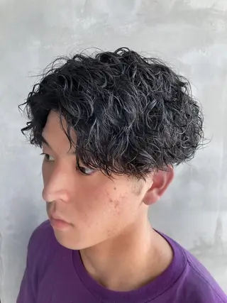 ショート パーマ メンズ 波巻きスパイラルパー マ/シャドウパーマ駿のヘアスタイル