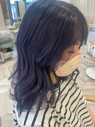 セミロング カラー 小顔レイヤー/ ベージュ🤍Rieのヘアスタイル