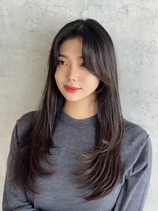 セミロング トレンド韓国レイヤー 🇰🇷のんのヘアスタイル