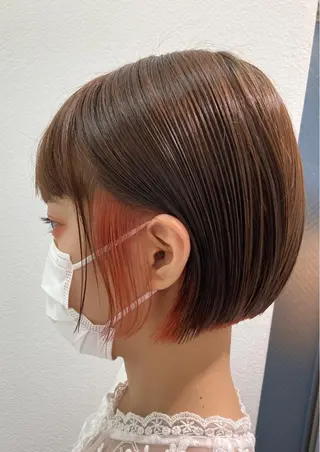 ショート カラー スキバサミを使わない カット🌼唯🌼のヘアスタイル