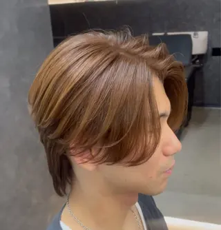 ミディアム カラー パーマ メンズ 今田理来 メンズヘア‪✂︎‬のヘアスタイル