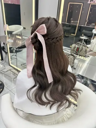 ロング ヘアアレンジ 新宿/韓国ヘア 中明度カラー/かやのヘアスタイル