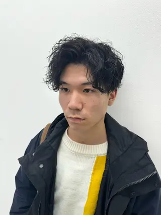 ショート カラー パーマ ヘアアレンジ メンズ 仕上がり満足度No. 1🔥BLUCK🔥のヘアスタイル