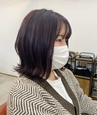 ミディアム カラー 🎀京都暖色/ 艶髪縮毛/funaのヘアスタイル