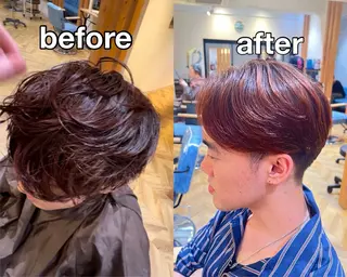 ショート メンズ 曲がる縮毛矯正/ メンズ特化/國井郁太のヘアスタイル