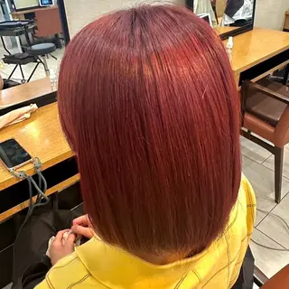 セミロング カラー 🎈ブリーチなし暖色 カラー/レッド/ゆいのヘアスタイル